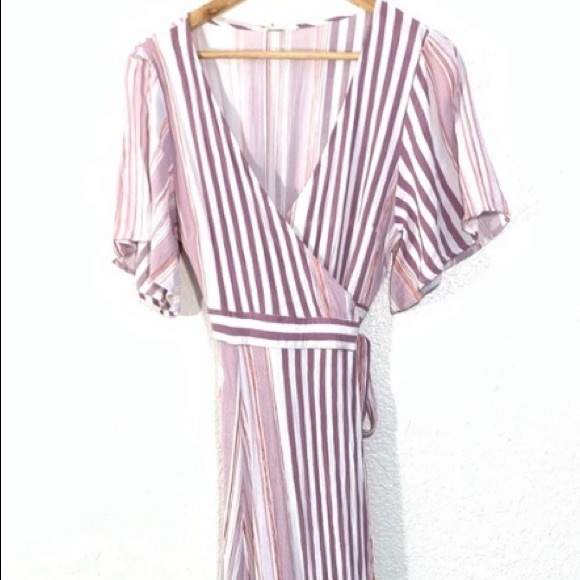 Oddy Striped Wrap Maxi Dress - Picture 3 of 9